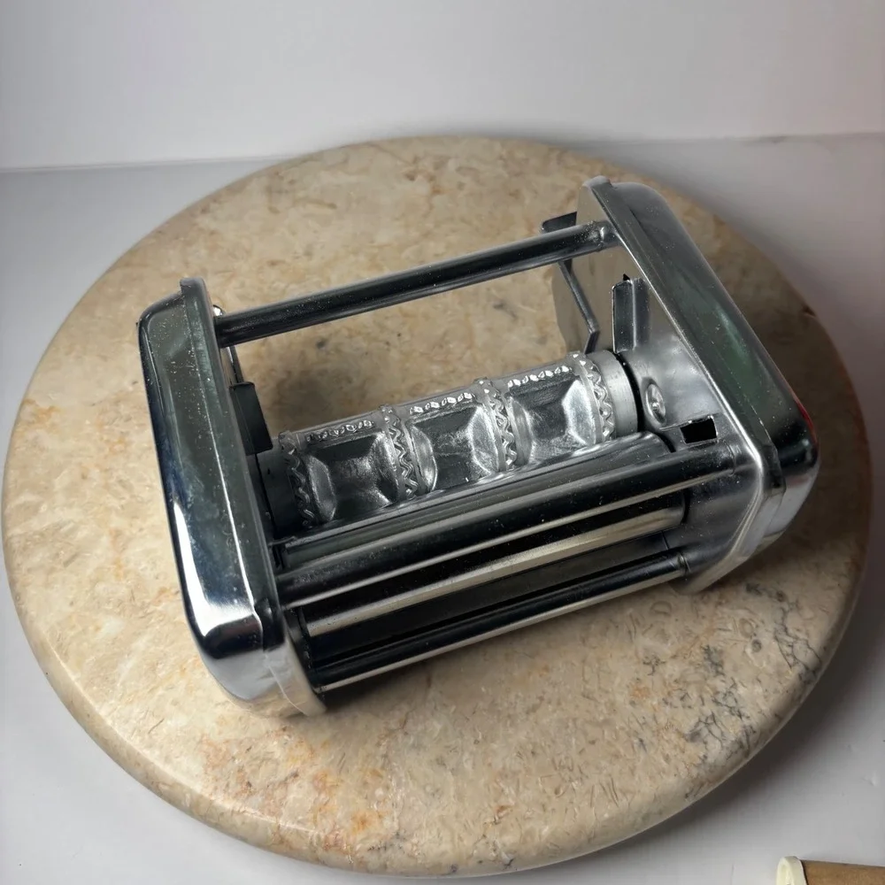 Imperia Ravioli Maker Attachment OS Silver Chrome Italian Pasta Machine